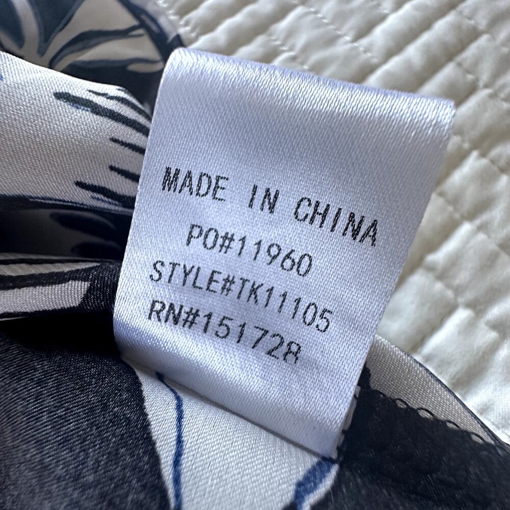 ee:some Women's Short Sleeve Aloha Shirt Floral Black & White Size Medium - Picture 6 of 8